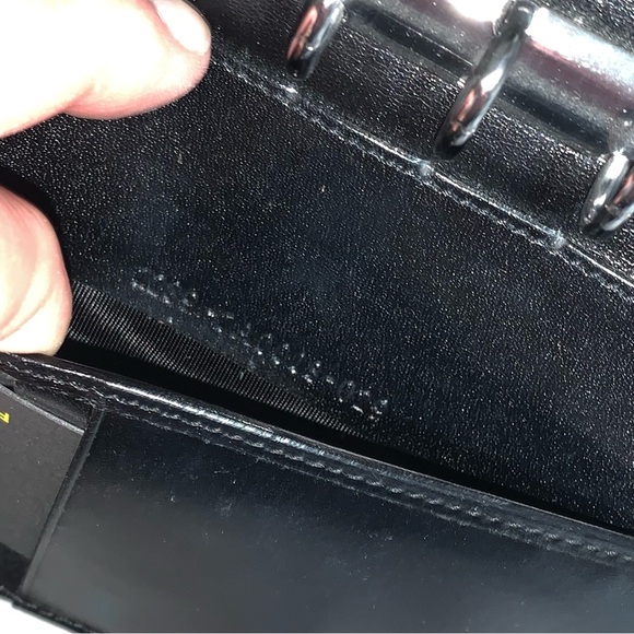 FENDI black FF logo jacquard/leather FULL TIME AGENDA wallet CLUTCH - Picture 13 of 16
